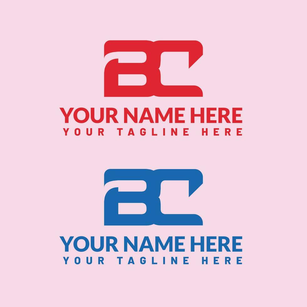 Bc letter logo or bc text logo and bc word logo design. vector