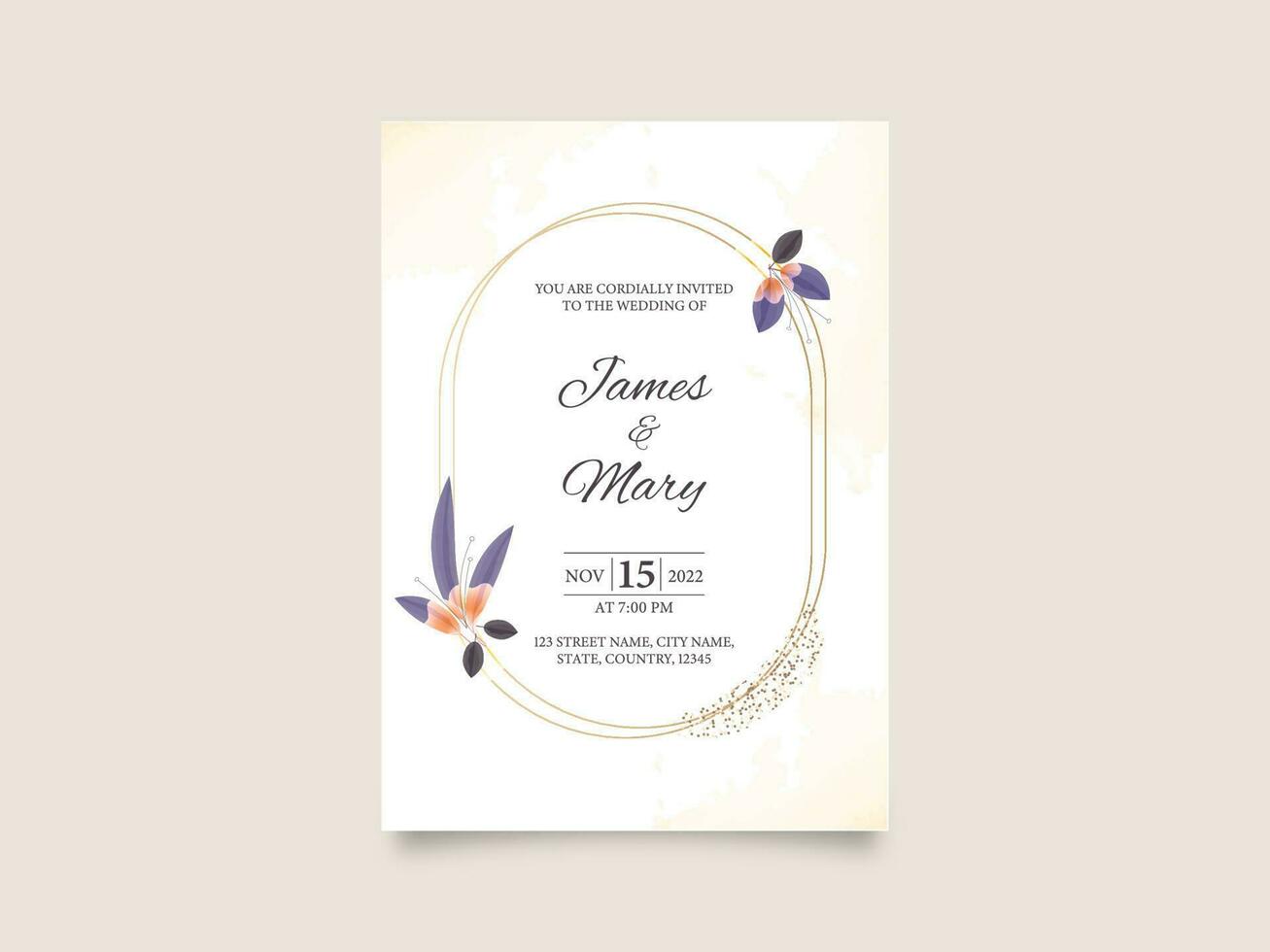 Boda invitación modelo diseño en blanco color. vector