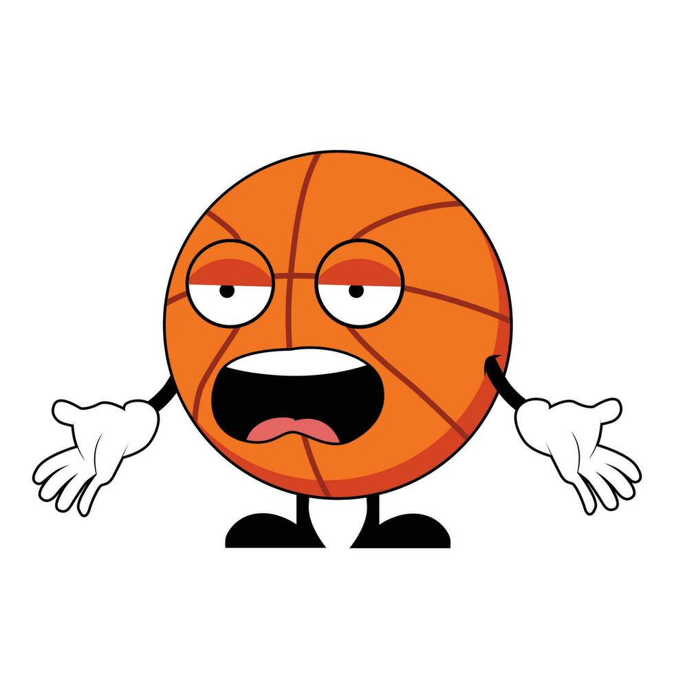 Angry Basketball Cartoon Character. Mascot Character vector. vector