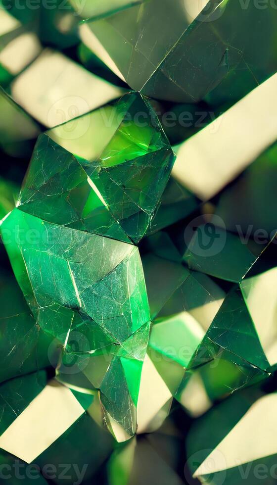 Abstract green crystal and rock geometric luxury design, photo