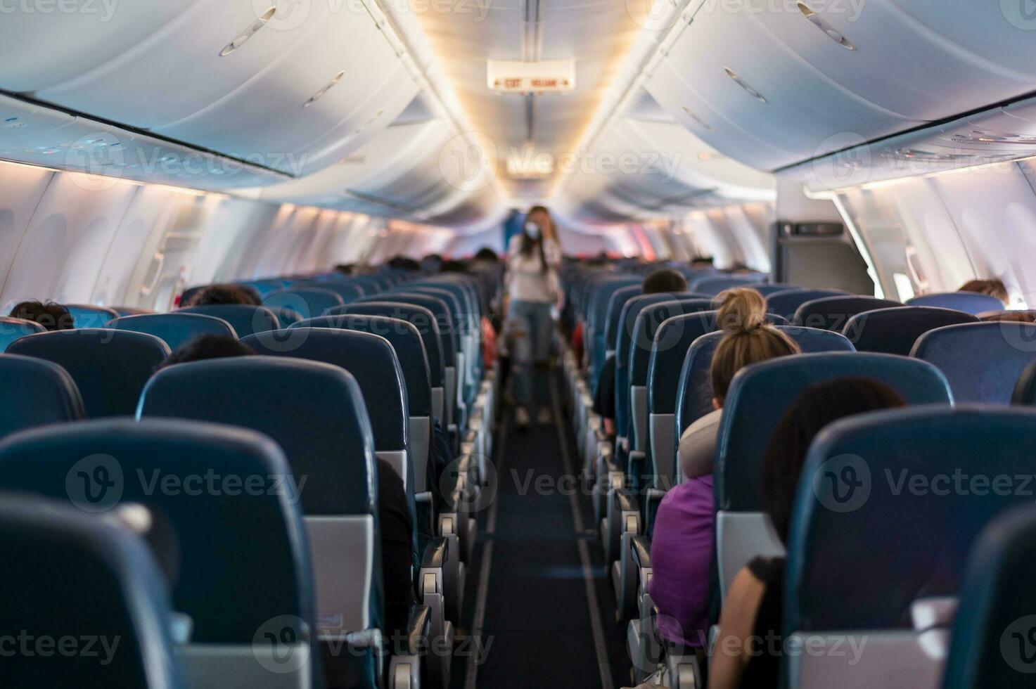 Background of airplane seats photo