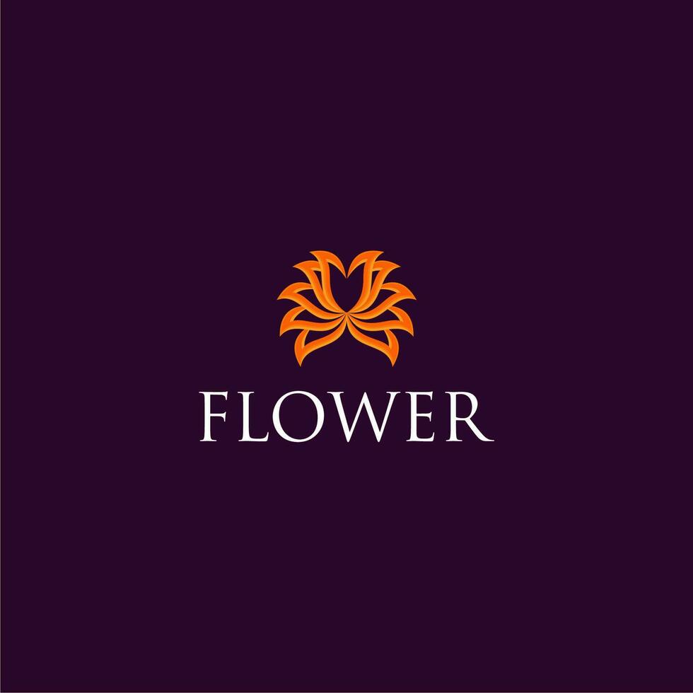 A glowing flower illustration logo on a blue background vector