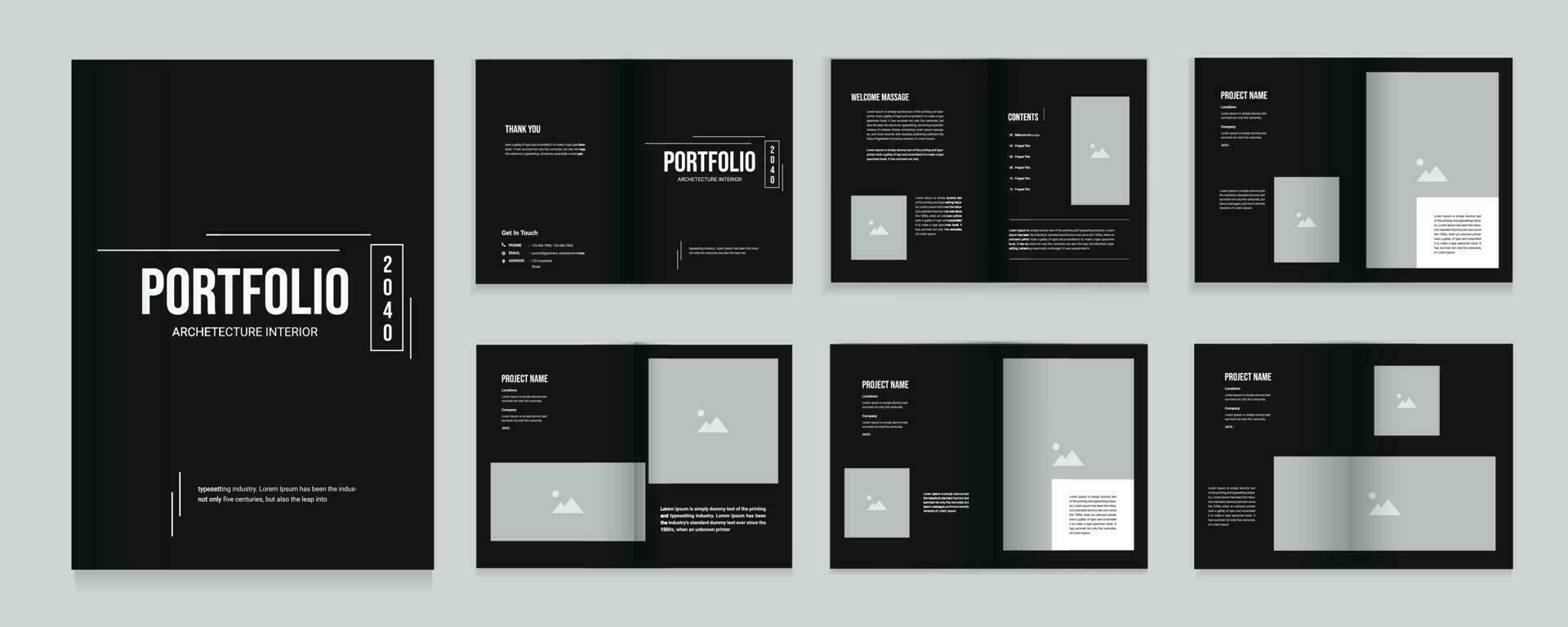 Architecture portfolio or professional interior portfolio design template vector