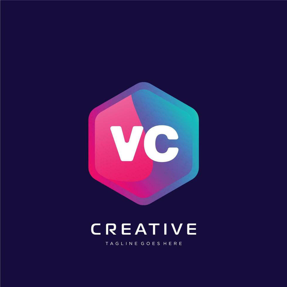 VC initial logo With Colorful template vector. vector