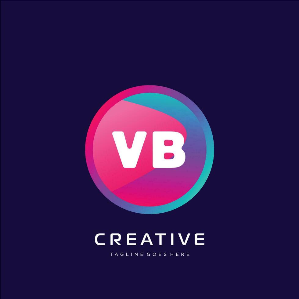 VB initial logo With Colorful template vector. vector
