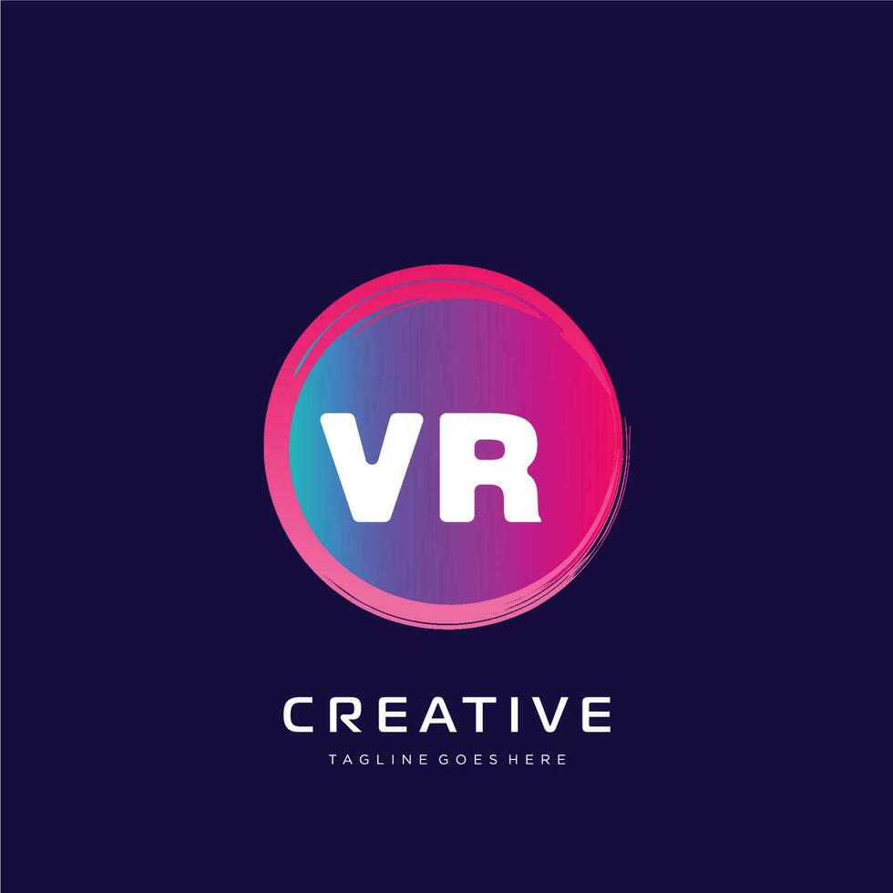 VR initial logo With Colorful template vector. vector
