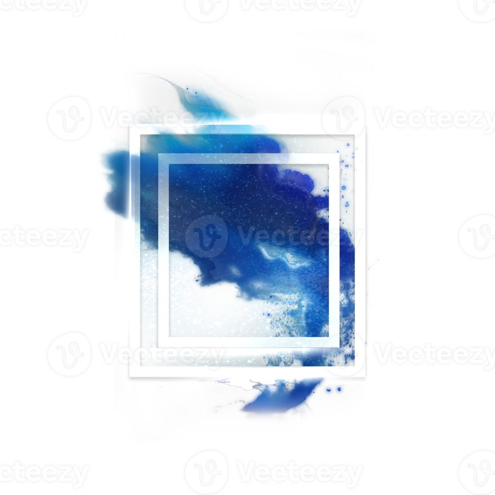 blue smoke with white square frame png