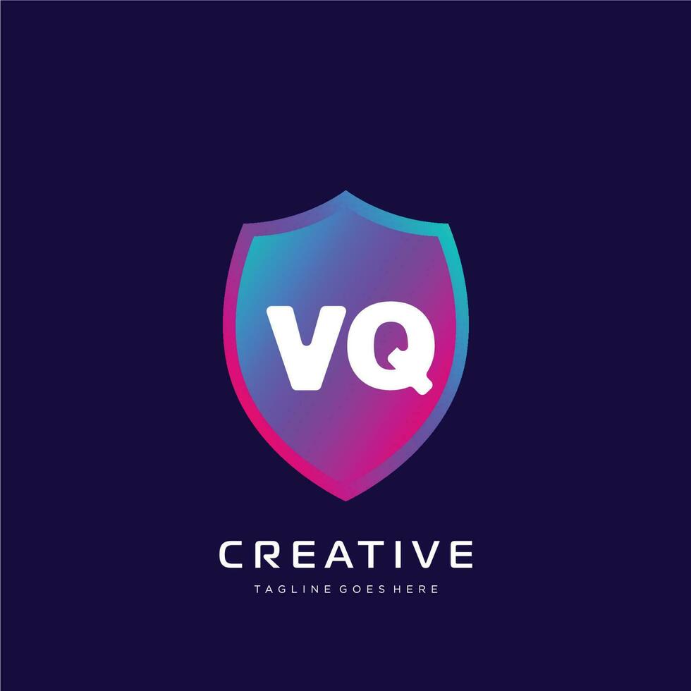 VQ initial logo With Colorful template vector. vector