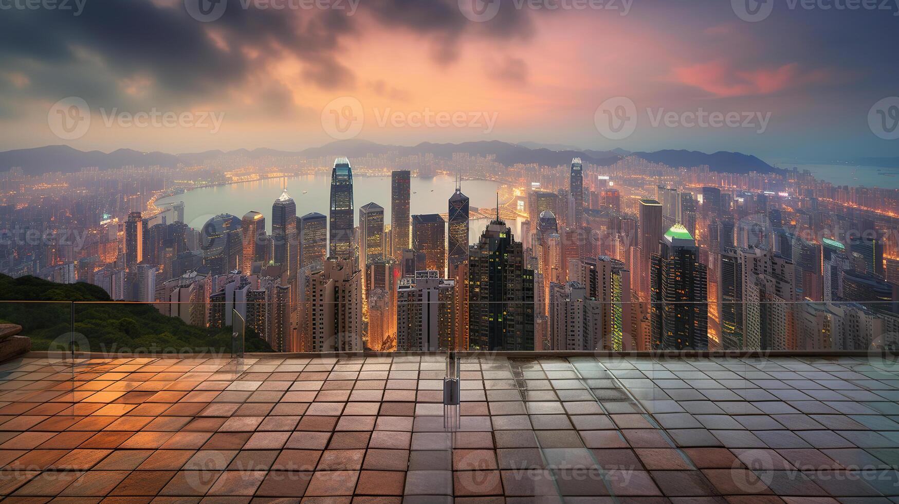 Beautiful modern cityscape at sunset, Modern city, photo