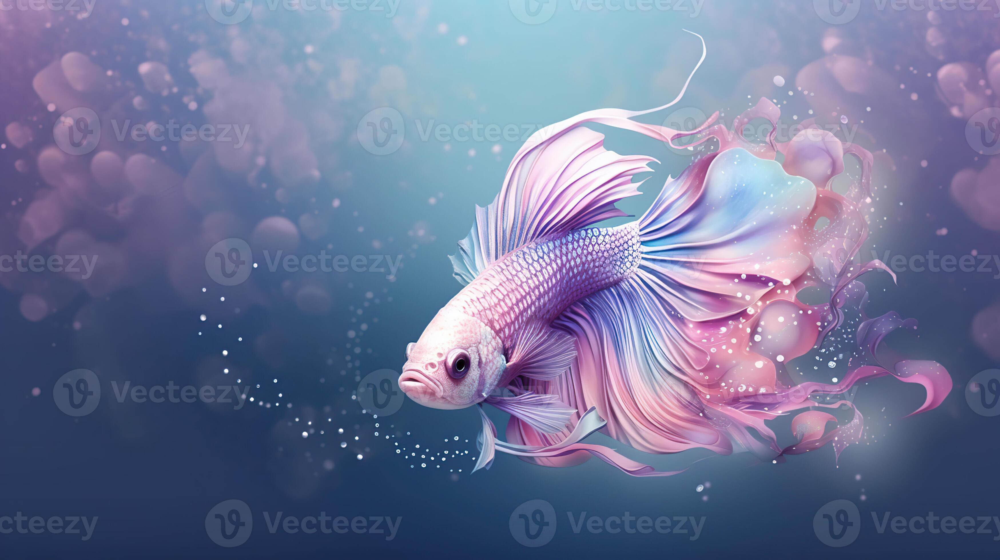 Beautiful of multi color siamese betta fish or half moon betta