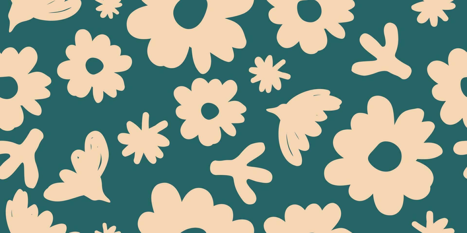 mano dibujado flores, sin costura patrones con floral para tela, textiles, ropa, envase papel, cubrir, bandera, interior decoración, resumen antecedentes. vector