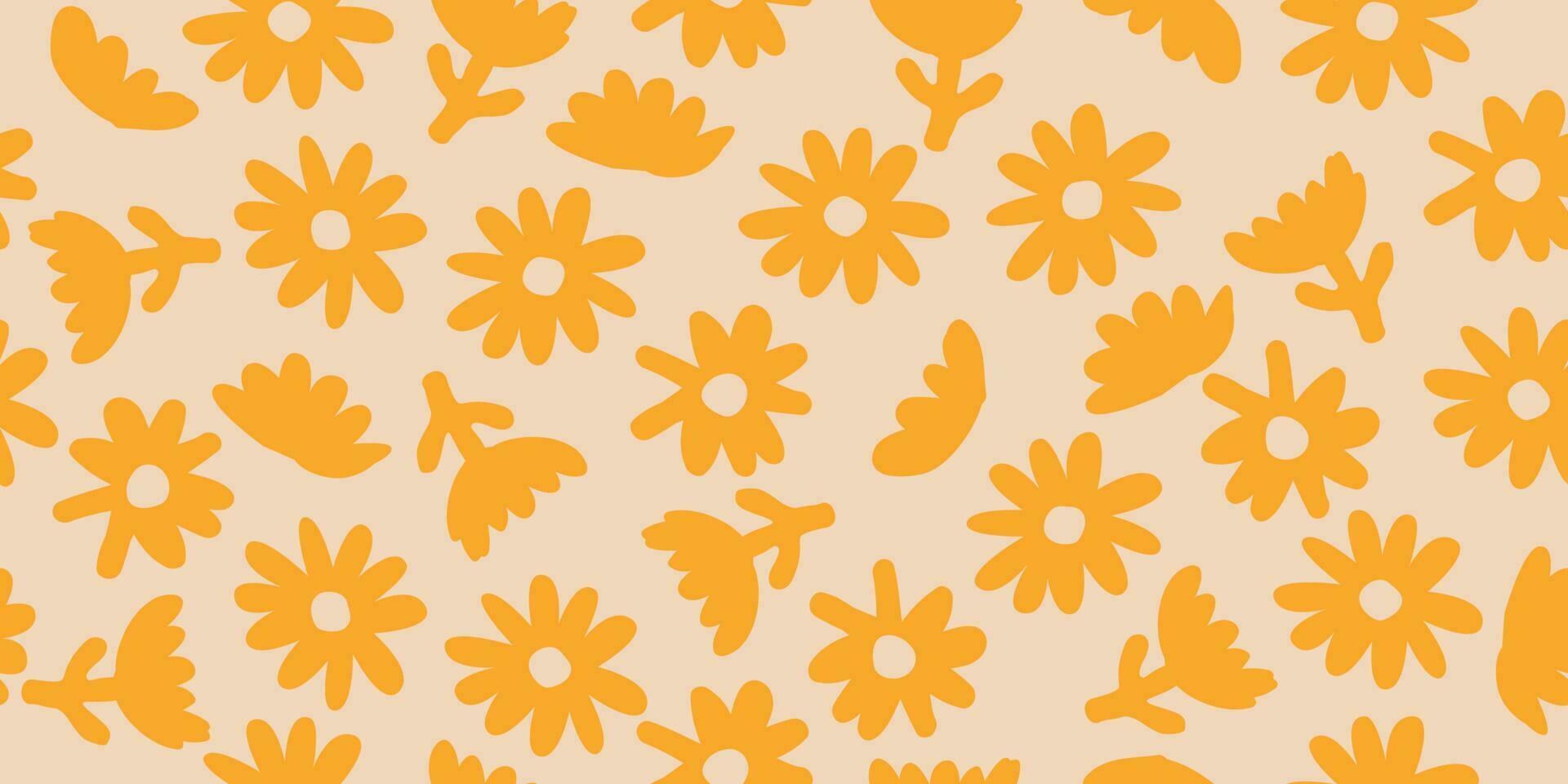 mano dibujado flores, sin costura patrones con floral para tela, textiles, ropa, envase papel, cubrir, bandera, interior decoración, resumen antecedentes. vector