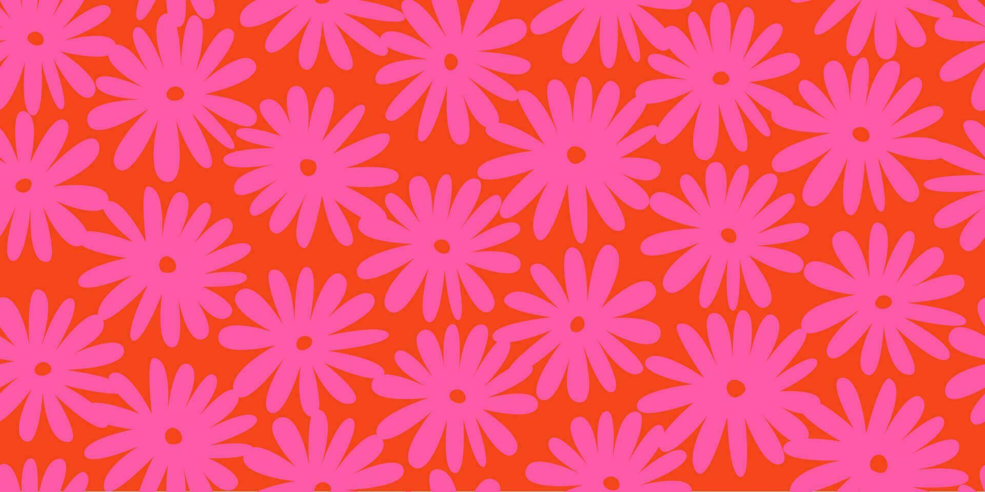 Hand drawn flowers, seamless patterns with floral for fabric, textiles, clothing, wrapping paper, cover, banner, interior decor, abstract backgrounds. vector