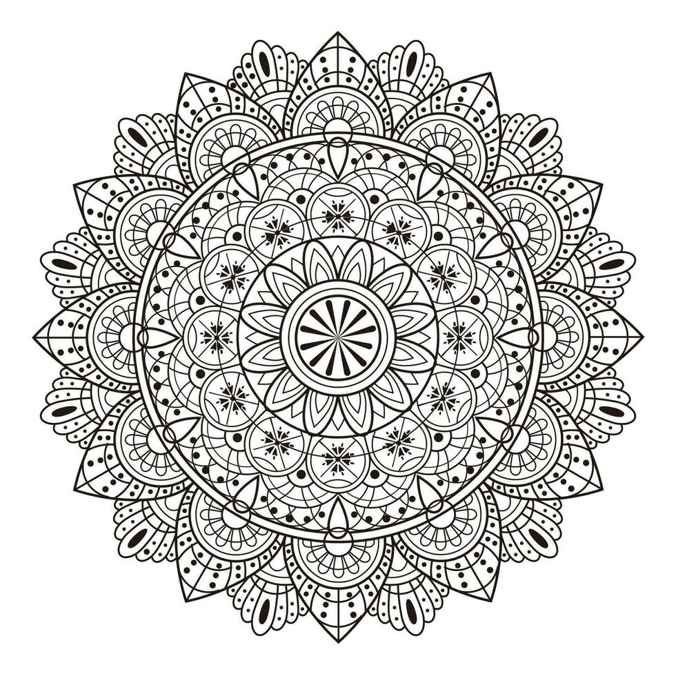 Monochrome Mandala Ornament Design Isolated On A White Background. vector