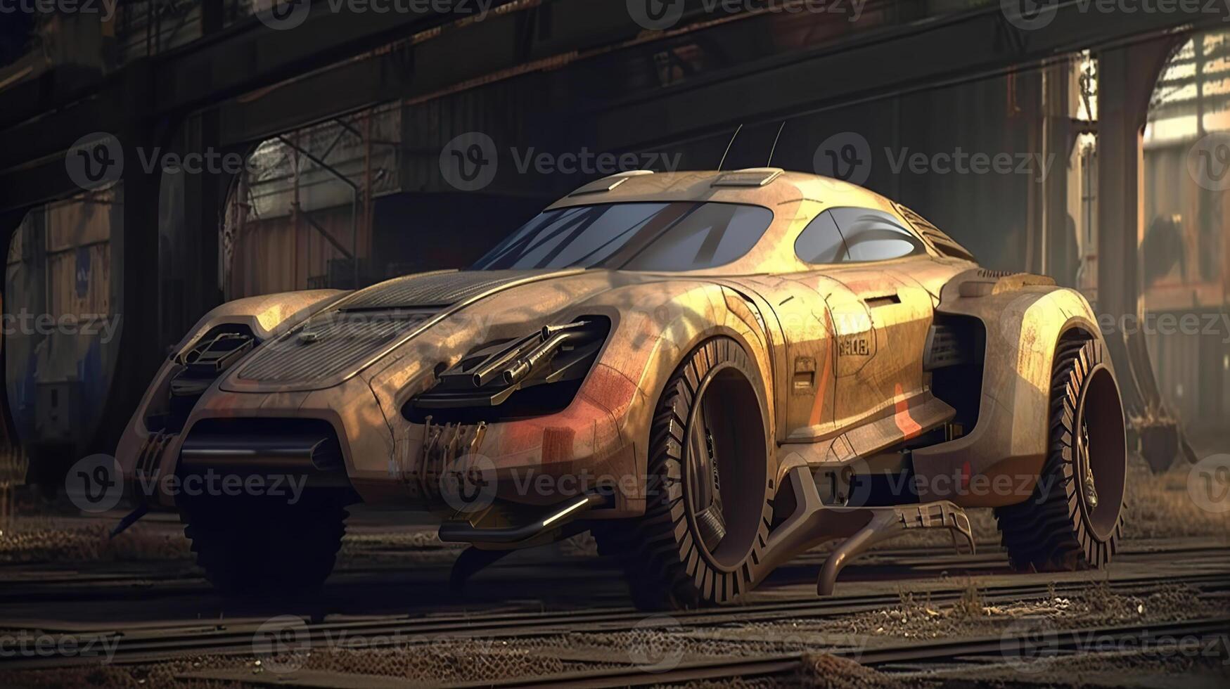 industrial car concept art, detailed, futuristic, rustic, photo