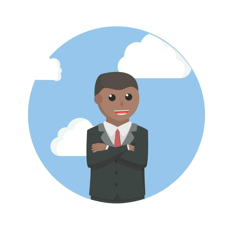 businessman african in circle frame design character on white background vector