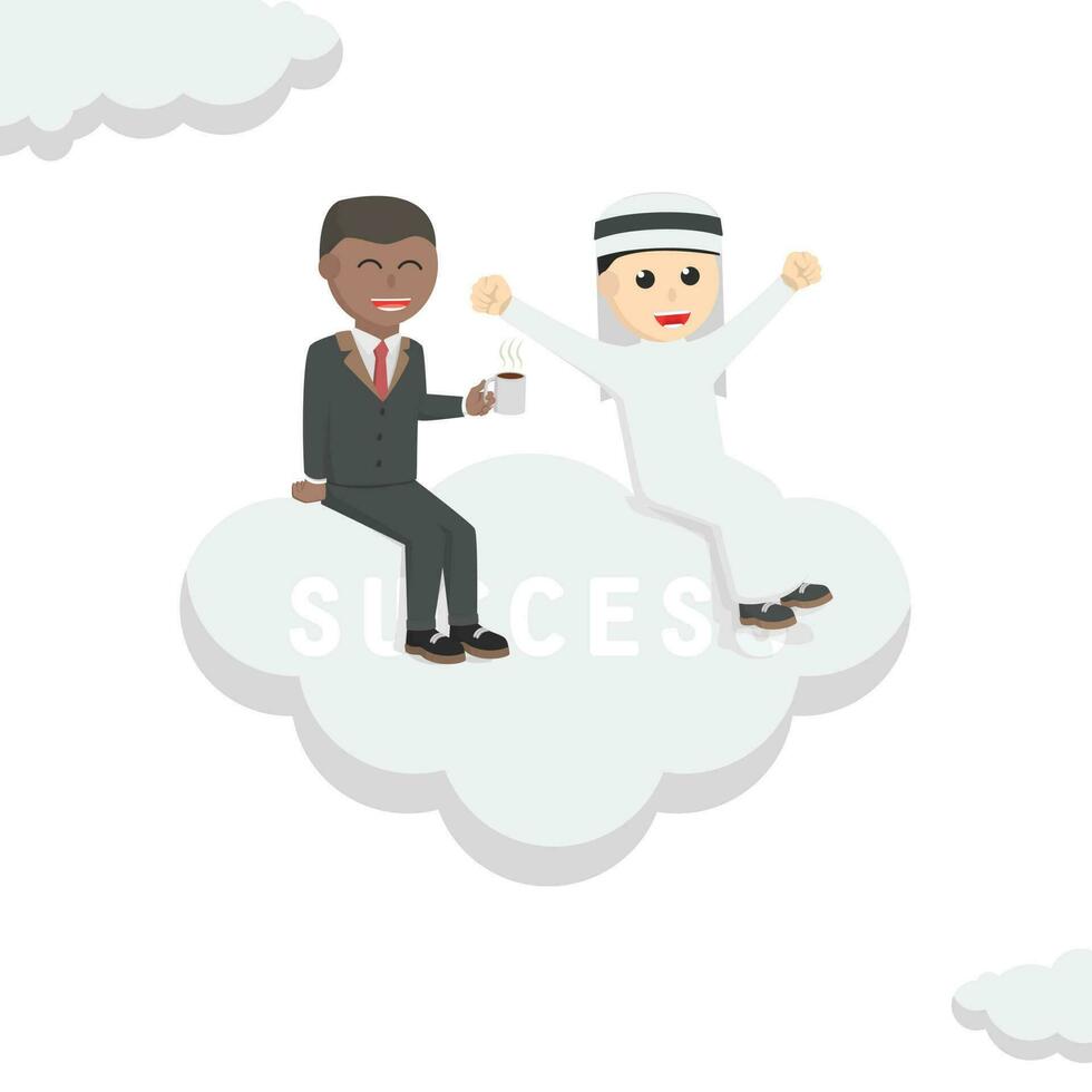 empresario africano en éxito nube diseño personaje en blanco antecedentes vector