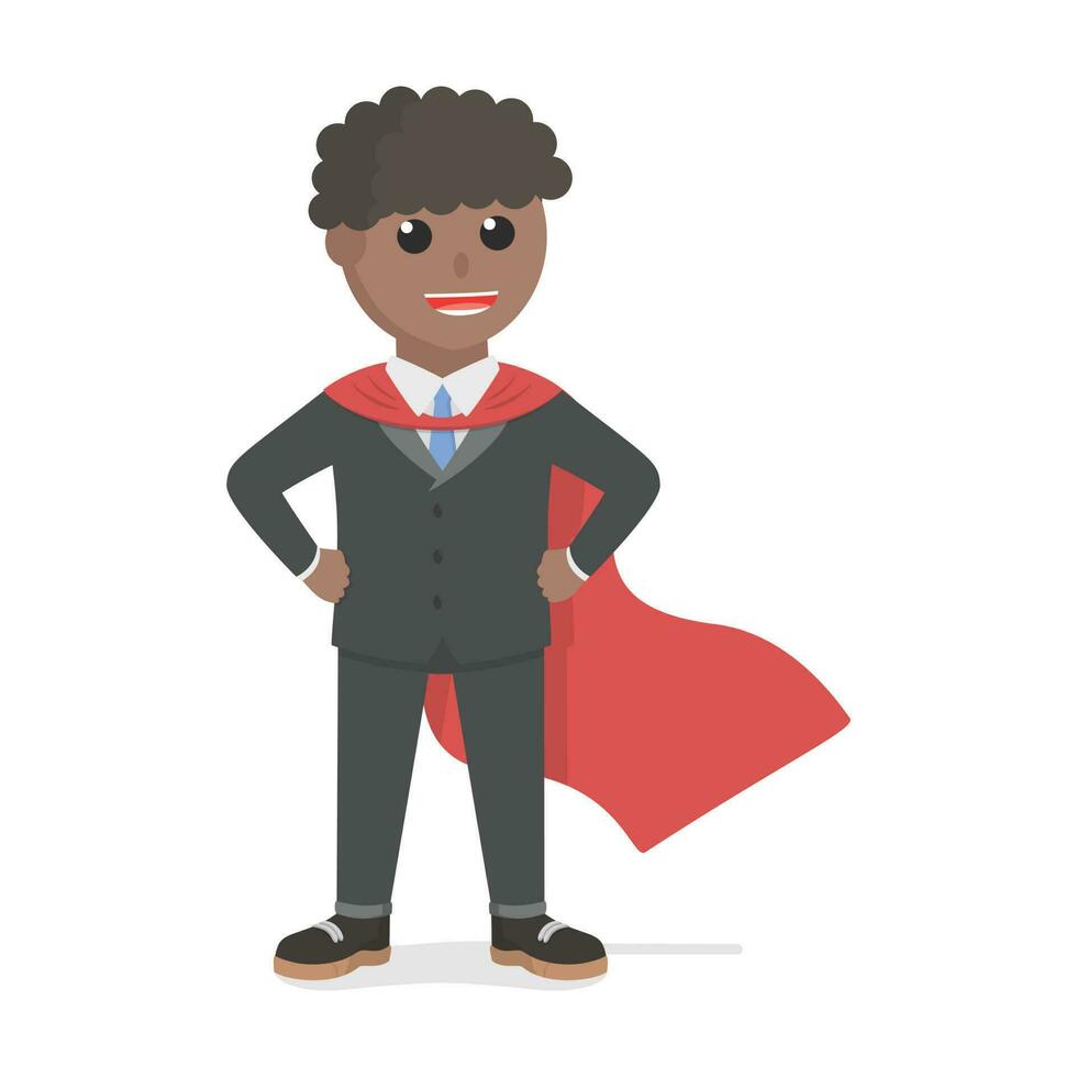 businessman african super entrepreneur pose design character on white background vector