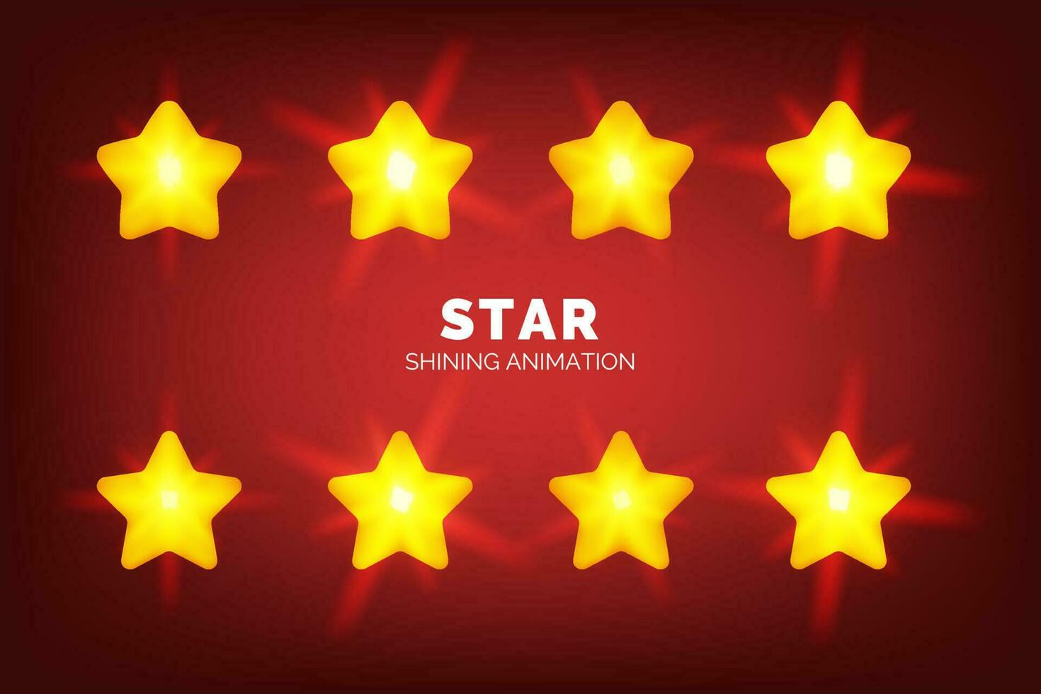 A vector of 3d golden stars, shining light animation. Ideal for web and mobile app design, illustration, graphic, icon. For premium and positive feedback  and ranking services