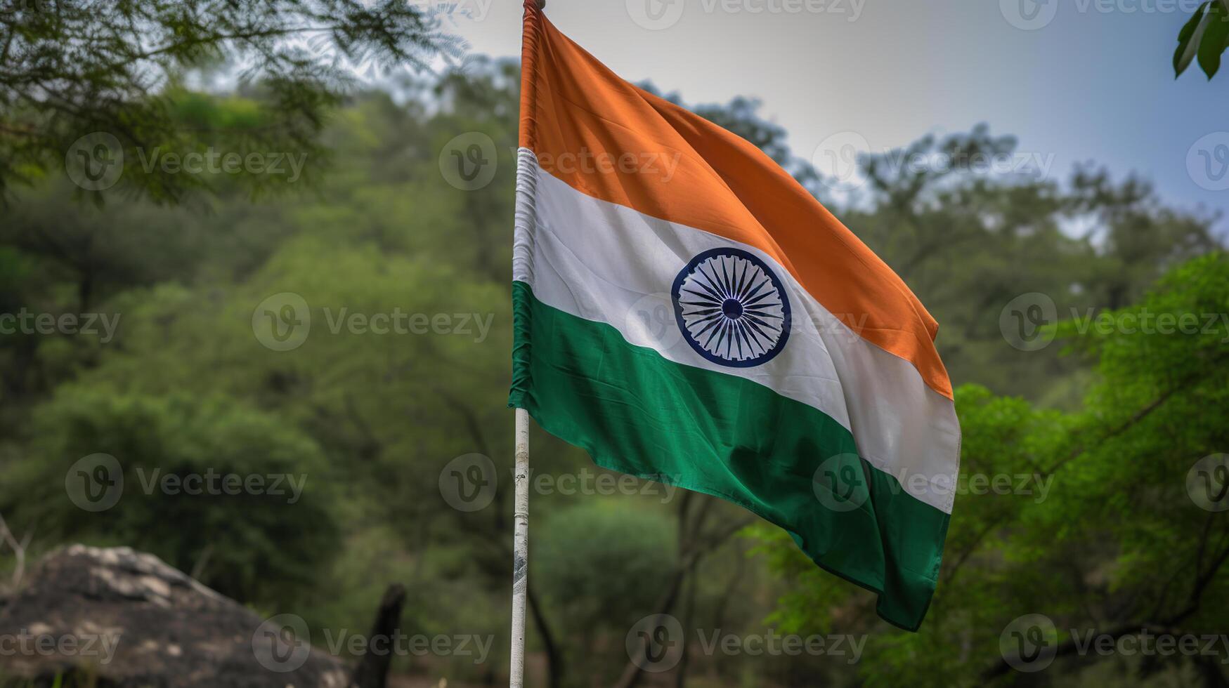 India bandera volador, generativo ai foto