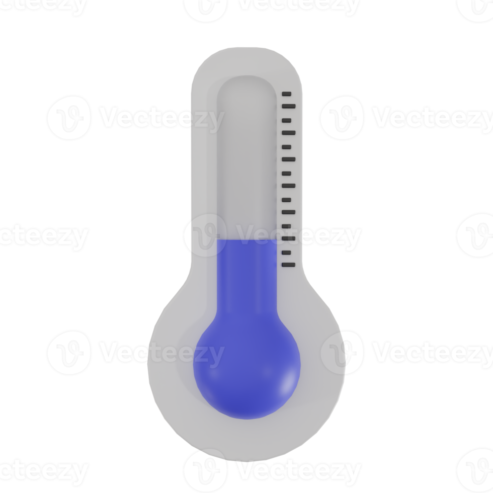 3d rendering Weather thermometer icon. Forecast, climate and meteorology icon. cold temperature symbol illustration. png