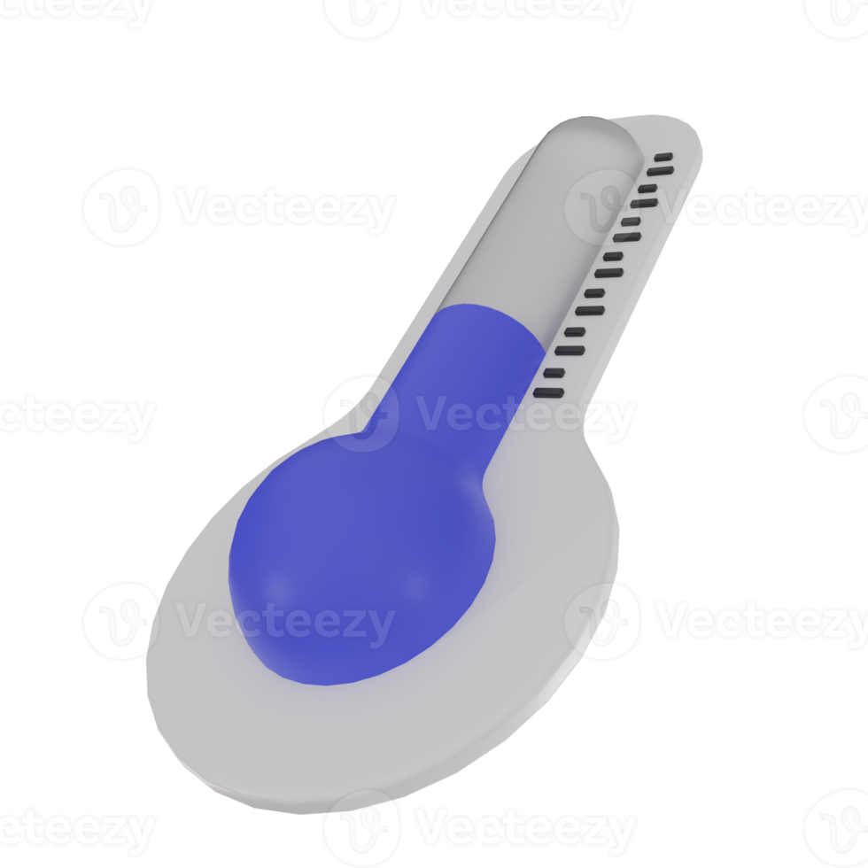 3d rendering Weather thermometer icon. Forecast, climate and meteorology icon. cold temperature symbol illustration. png