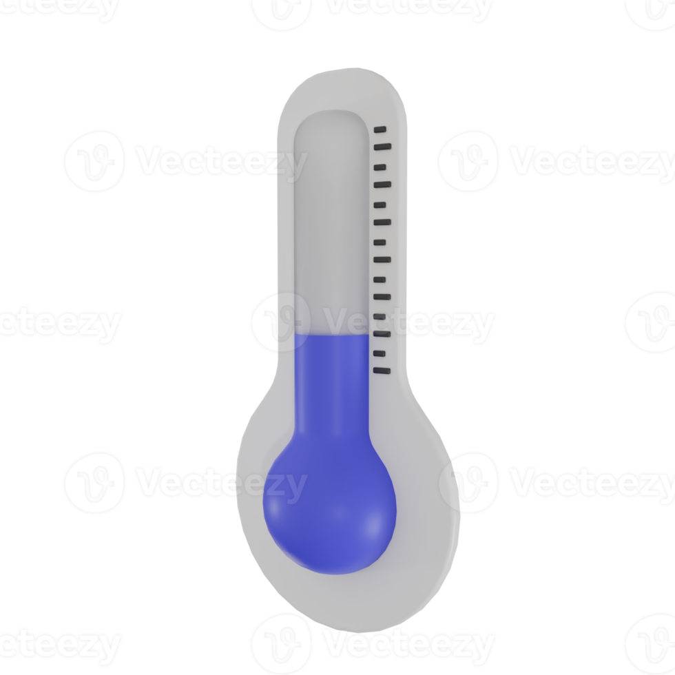 3d rendering Weather thermometer icon. Forecast, climate and meteorology icon. cold temperature symbol illustration. png