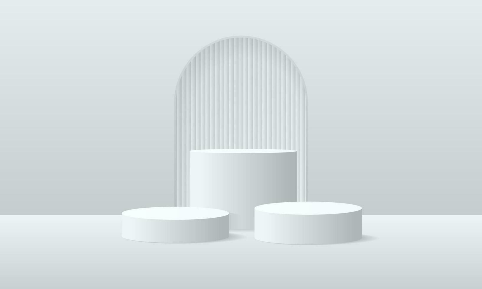 3d background products display podium. background vector 3d rendering with podium. stand to show cosmetic product on podium 3d. Stage showcase on pedestal display beige background studio