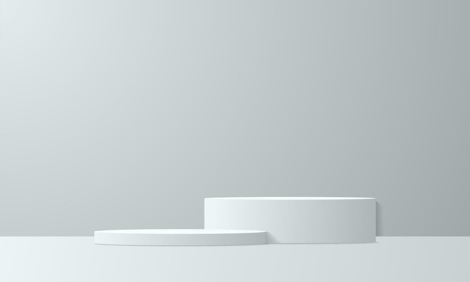 podio de visualización de productos de fondo 3d. renderizado 3d vectorial de fondo con podio. stand para mostrar el producto cosmético en el podio 3d. escaparate de escenario en pedestal pantalla estudio de fondo beige vector