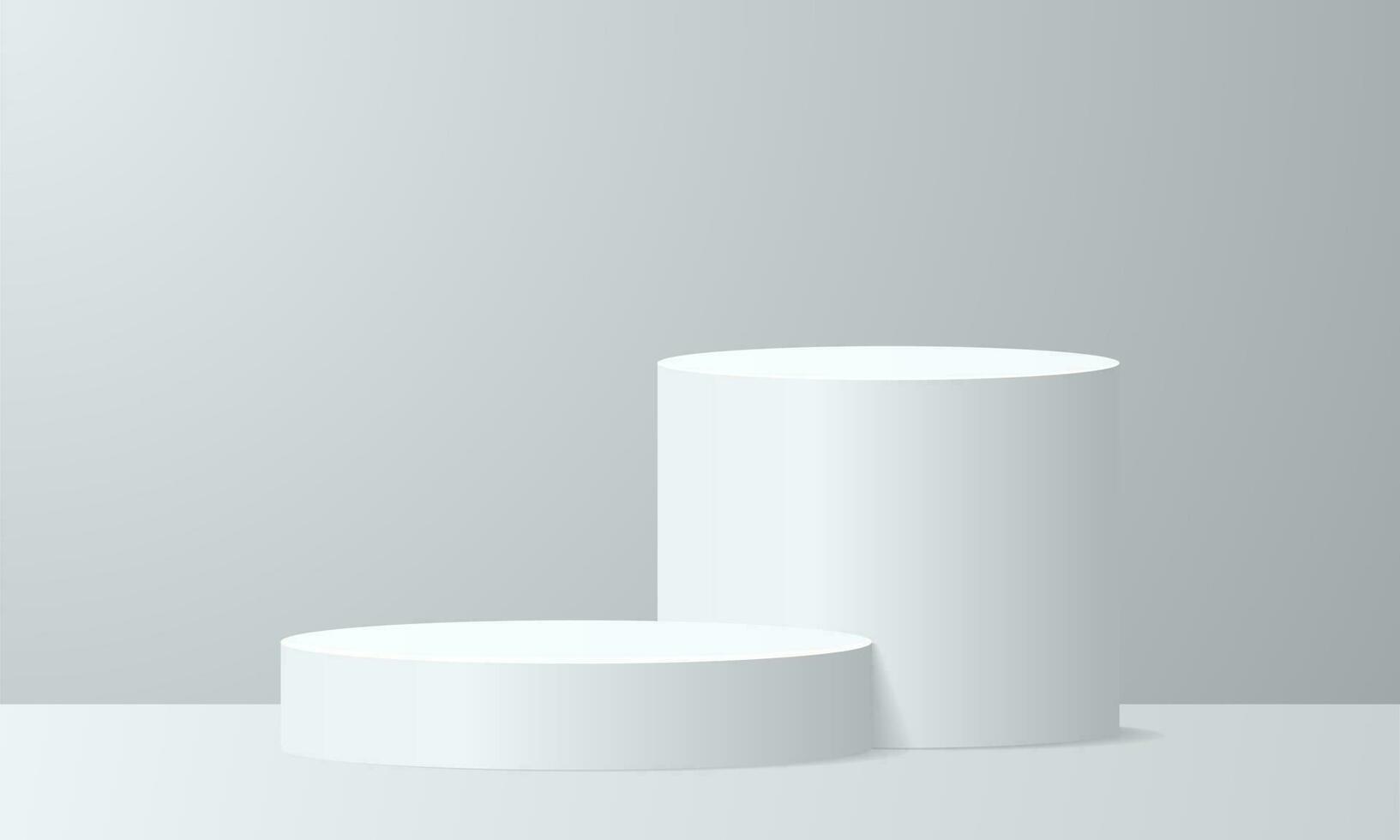 podio de visualización de productos de fondo 3d. renderizado 3d vectorial de fondo con podio. stand para mostrar el producto cosmético en el podio 3d. escaparate de escenario en pedestal pantalla estudio de fondo beige vector