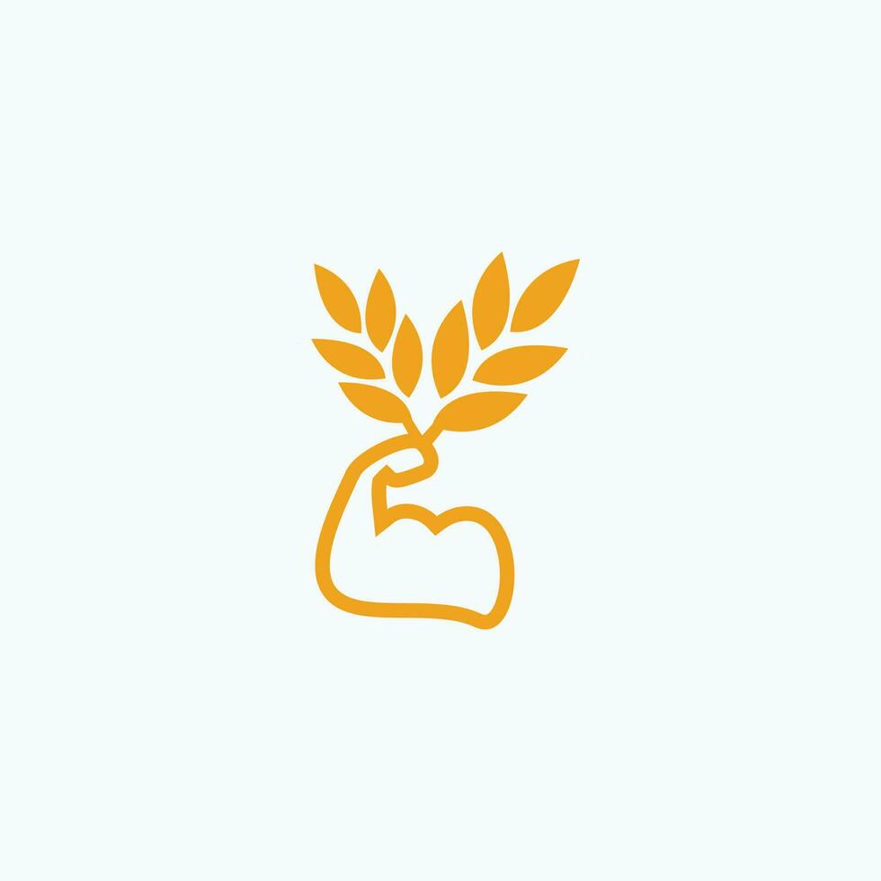 wheat power flat simple flat icon logo vector