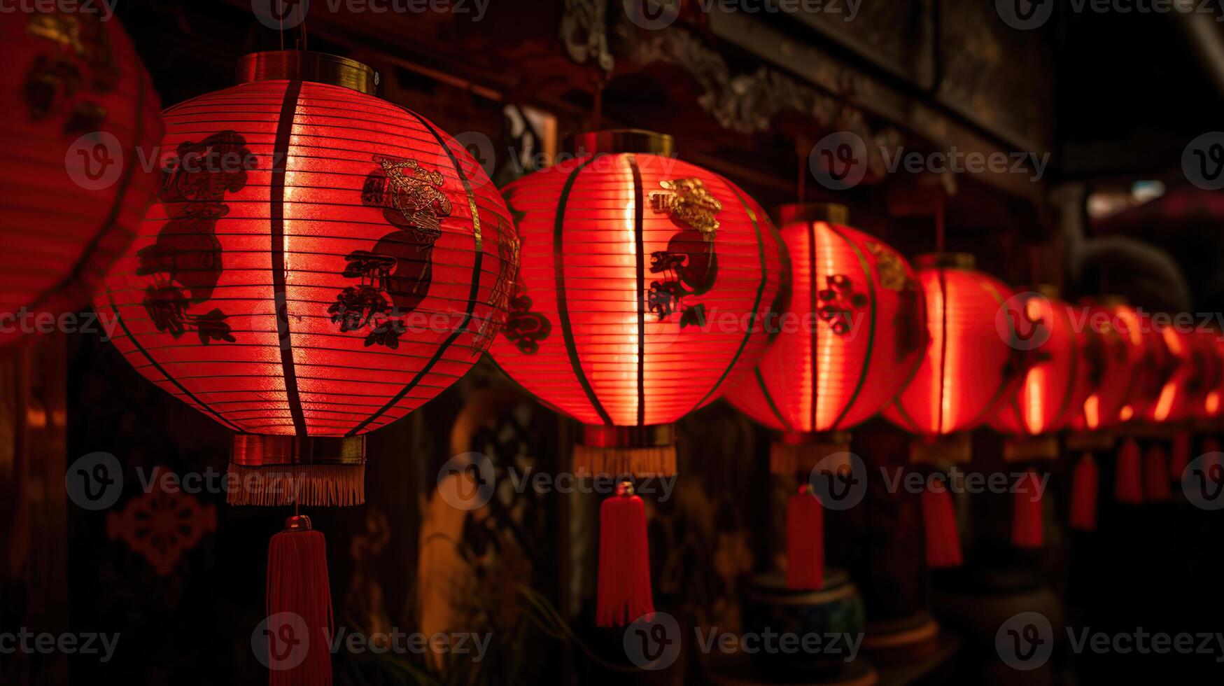 Chinese new year lanterns in china town, photo