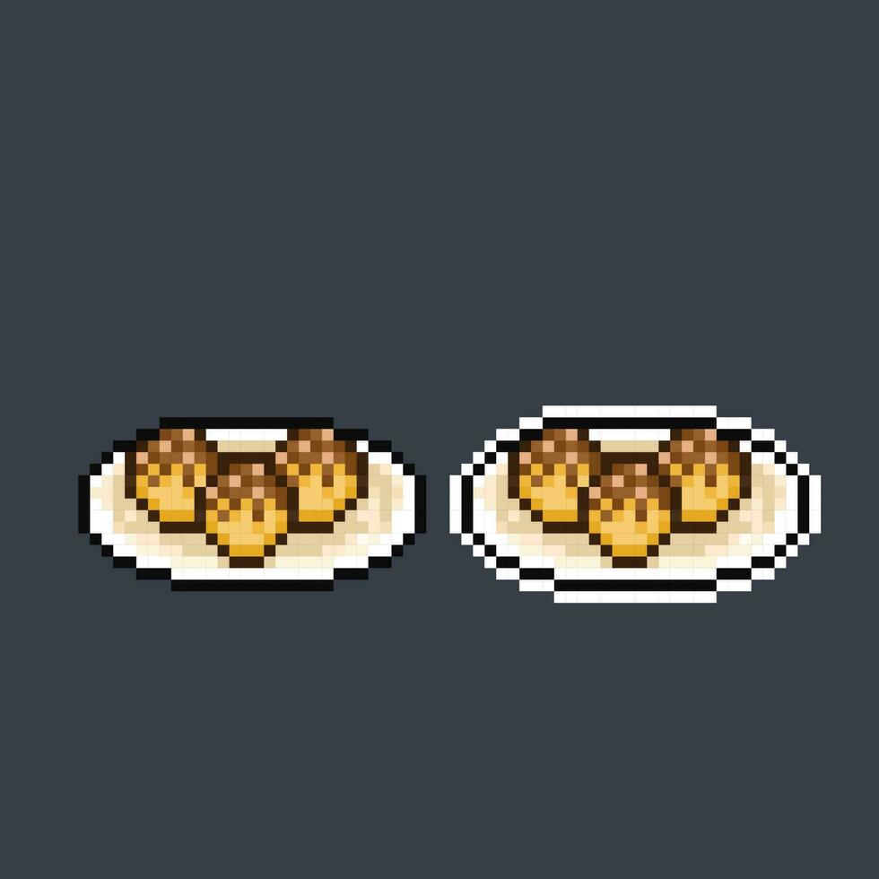 Japanese typical food in pixel art style vector