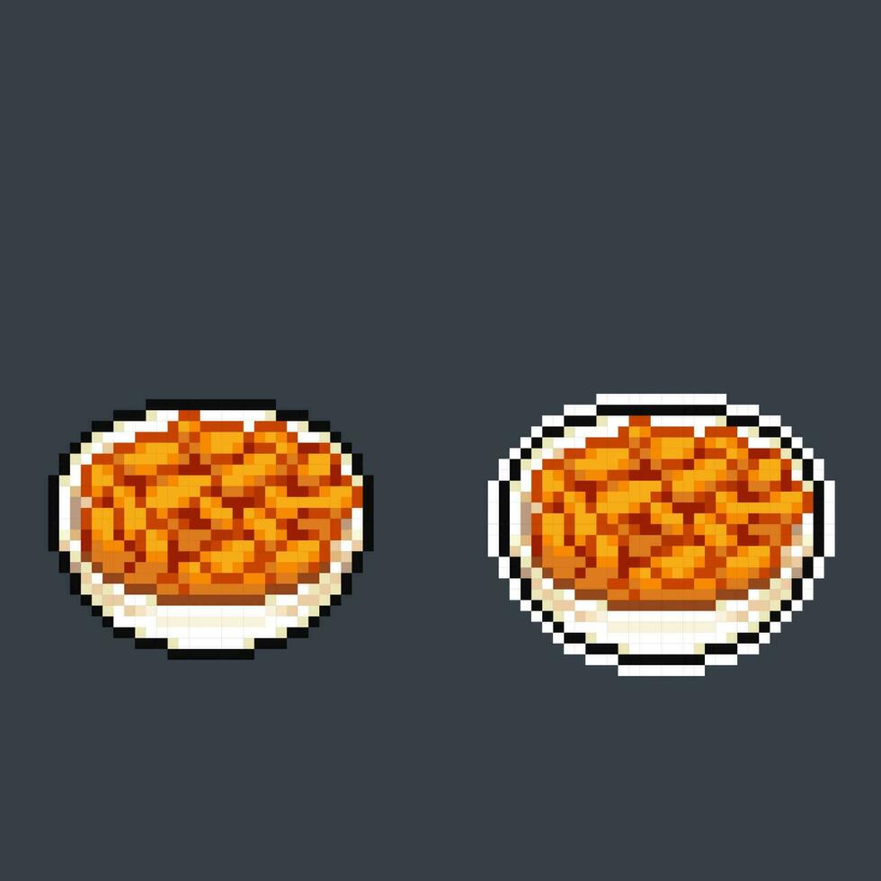 topokki food in the bowl with pixel art style vector
