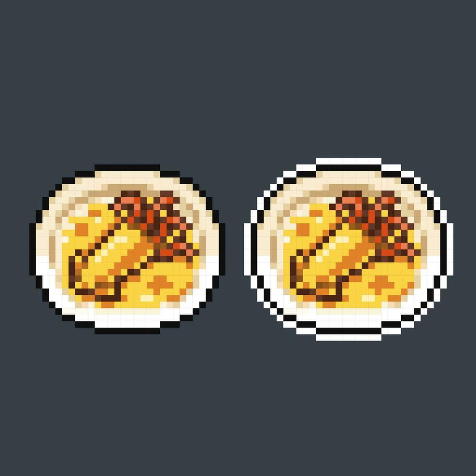 spicy squid cuisine in pixel art style vector