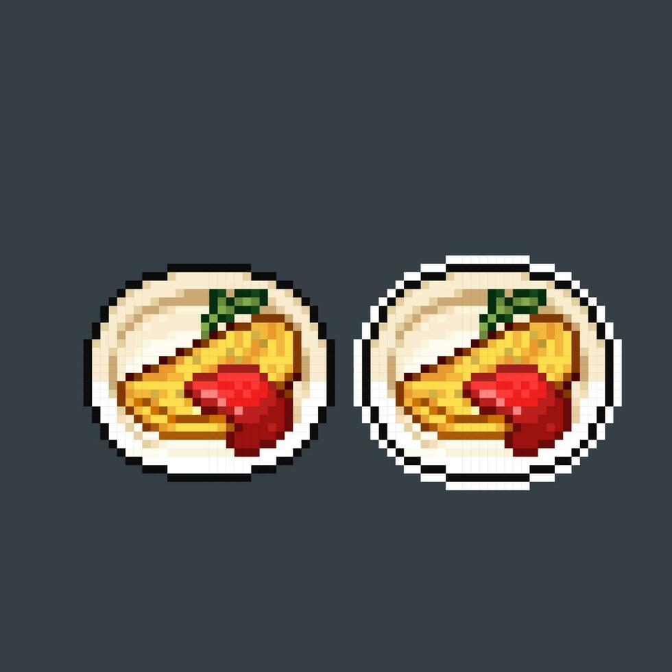 omelette in pixel art style vector