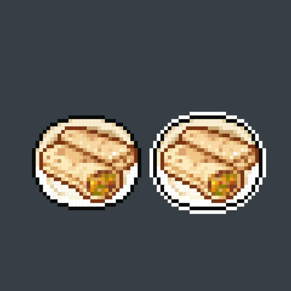 indonesian rissole in pixel art style vector