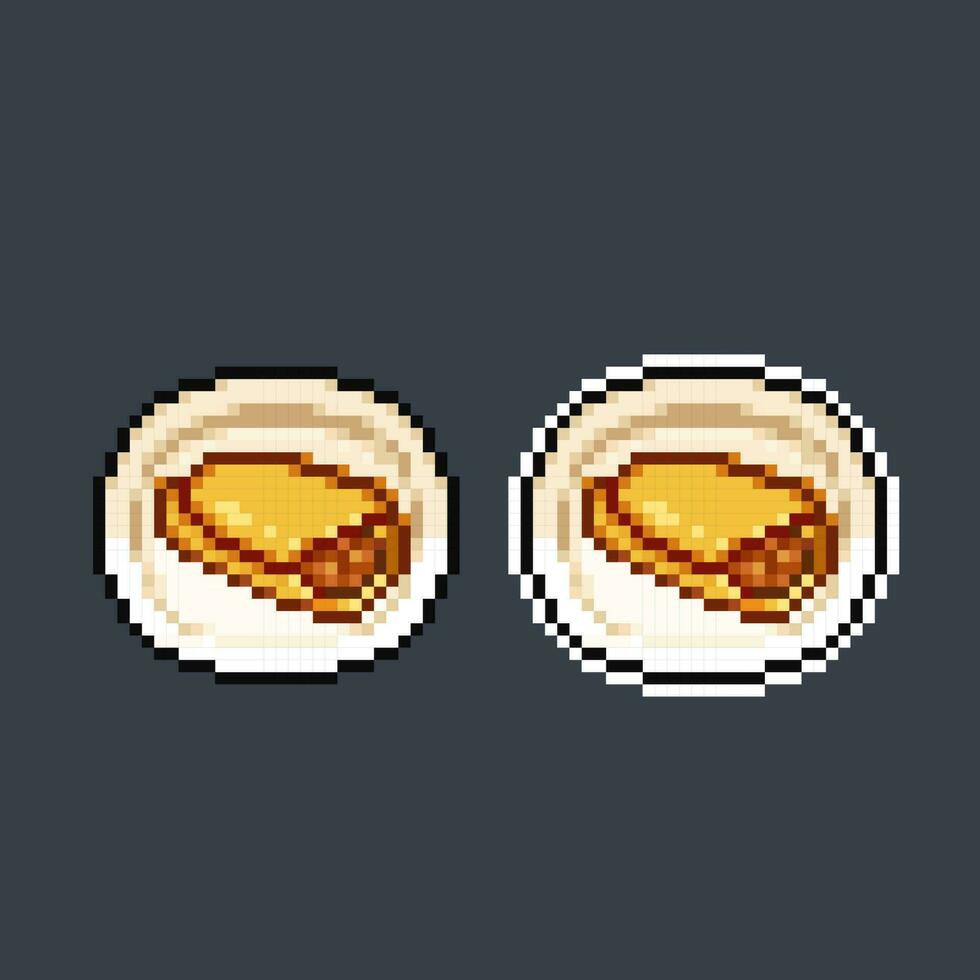 kebab on the plate in pixel art style vector