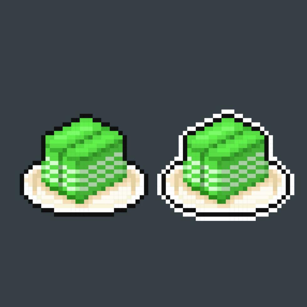 Lapis cake indonesian traditional food in pixel art style vector