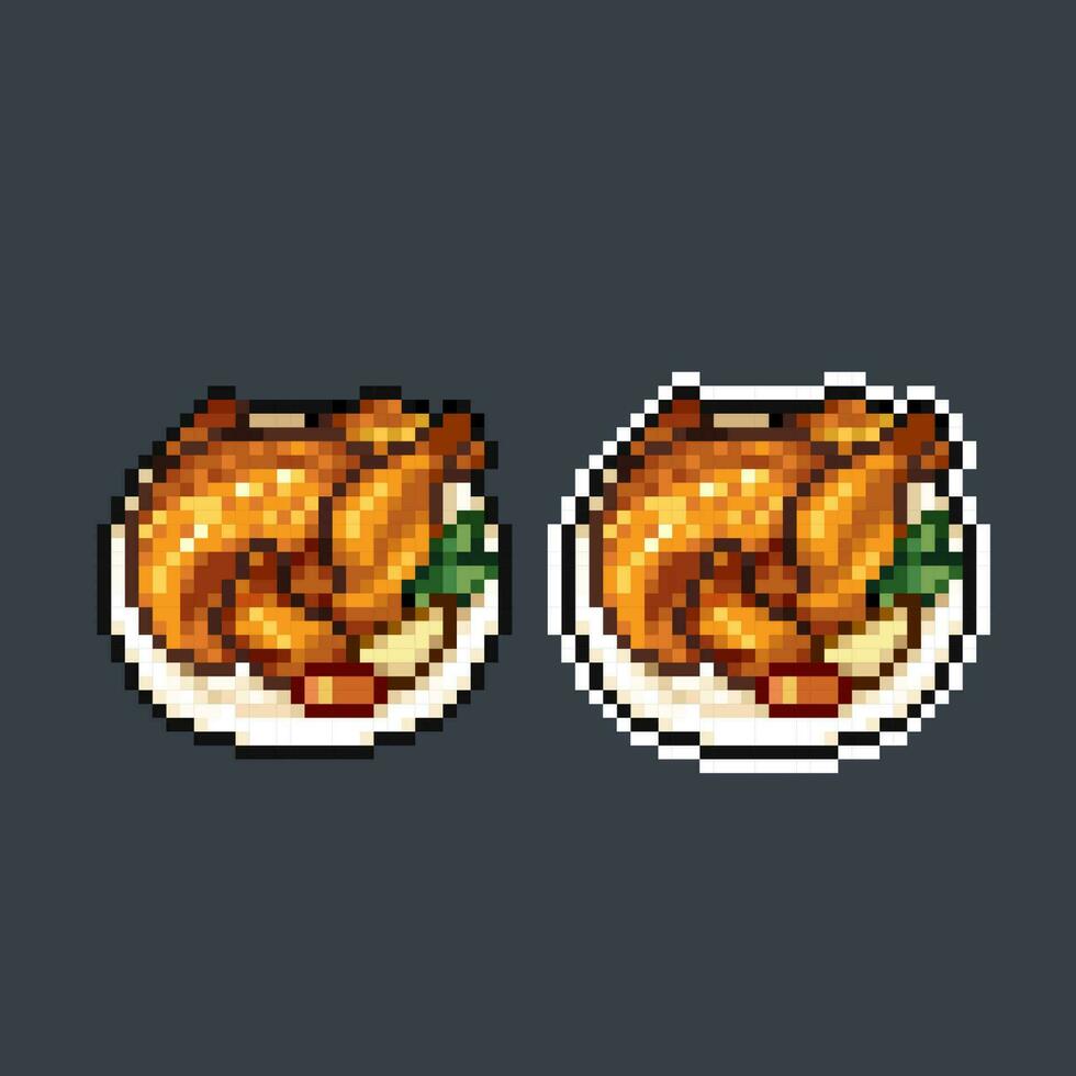 duck peking in pixel art style vector