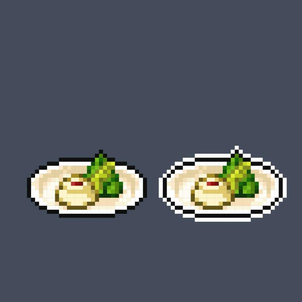 Bacang indonesian traditional food in pixel art style vector