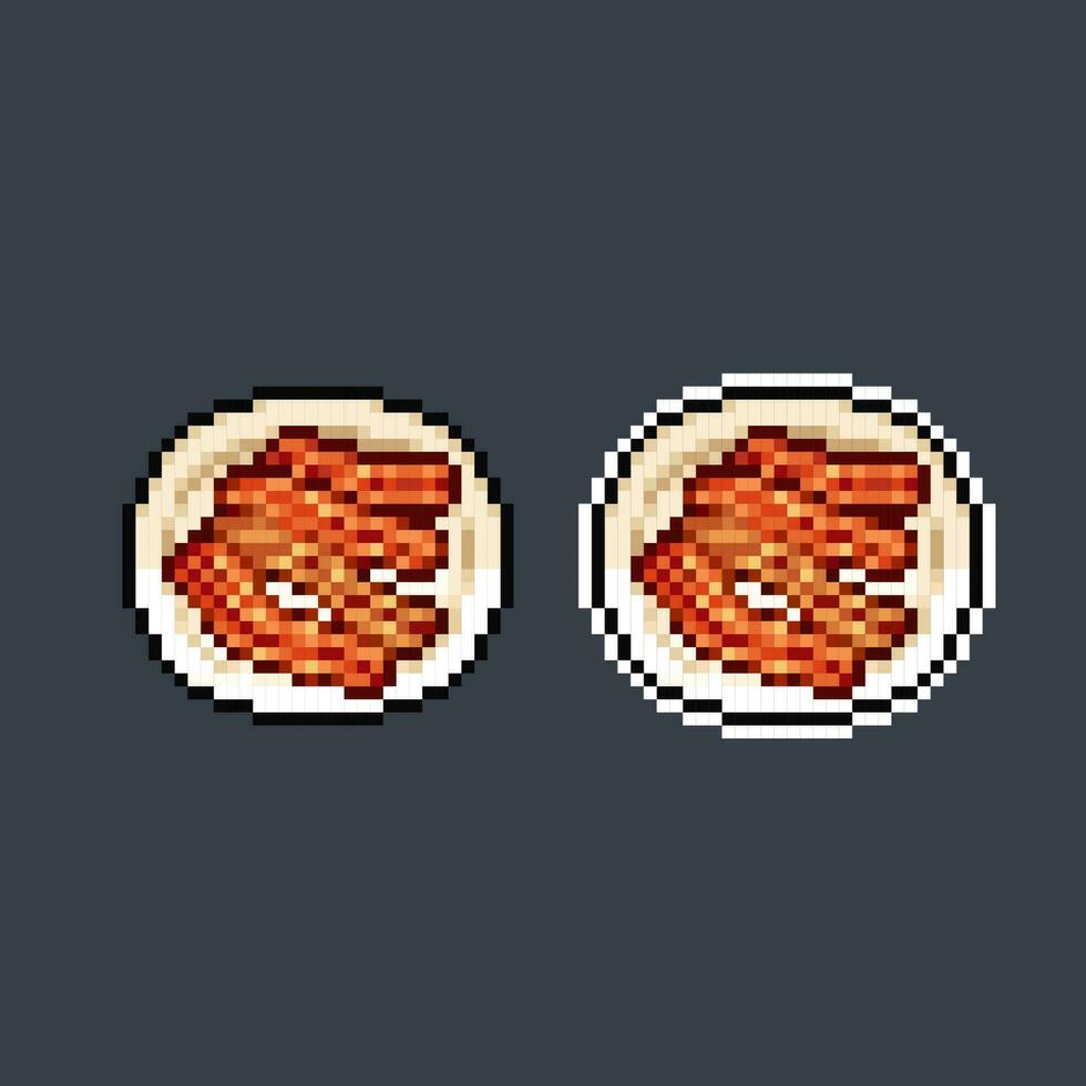 cakwe in pixel art style vector