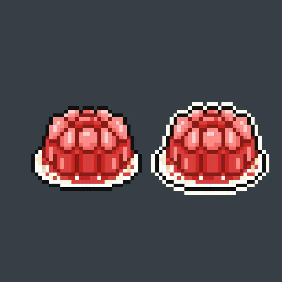 red jelly in pixel art style vector