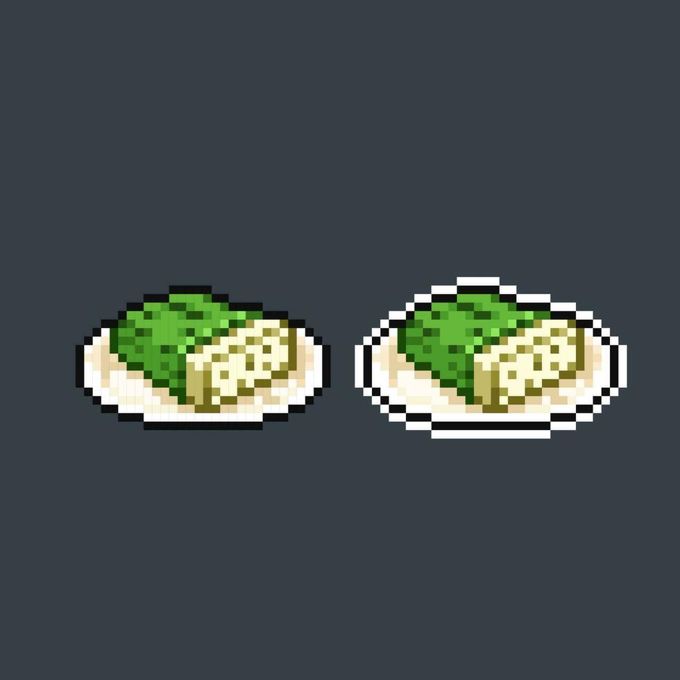 raw tempeh in pixel art style vector