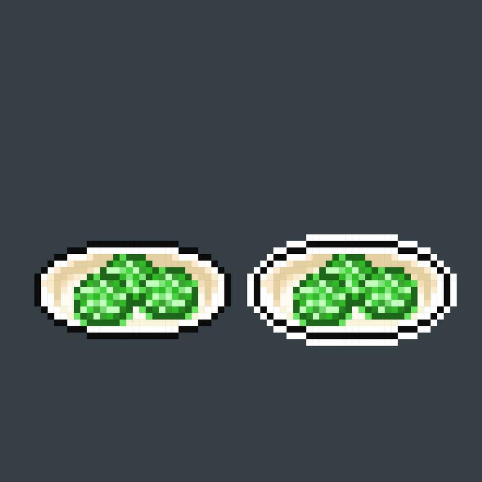 Klepon Indonesian traditional food in pixel art style vector