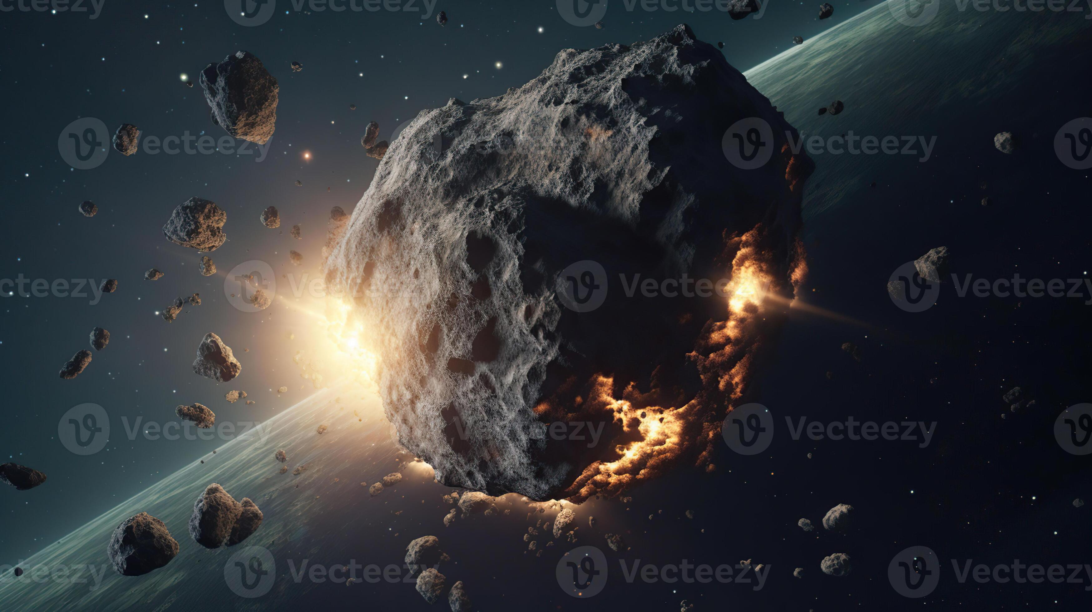 Asteroid Impact On Earth - Meteor In Collision - Contain 3d Rendering -  elements of this image furnished by NASA, generative ai 23330869 Stock  Photo at Vecteezy