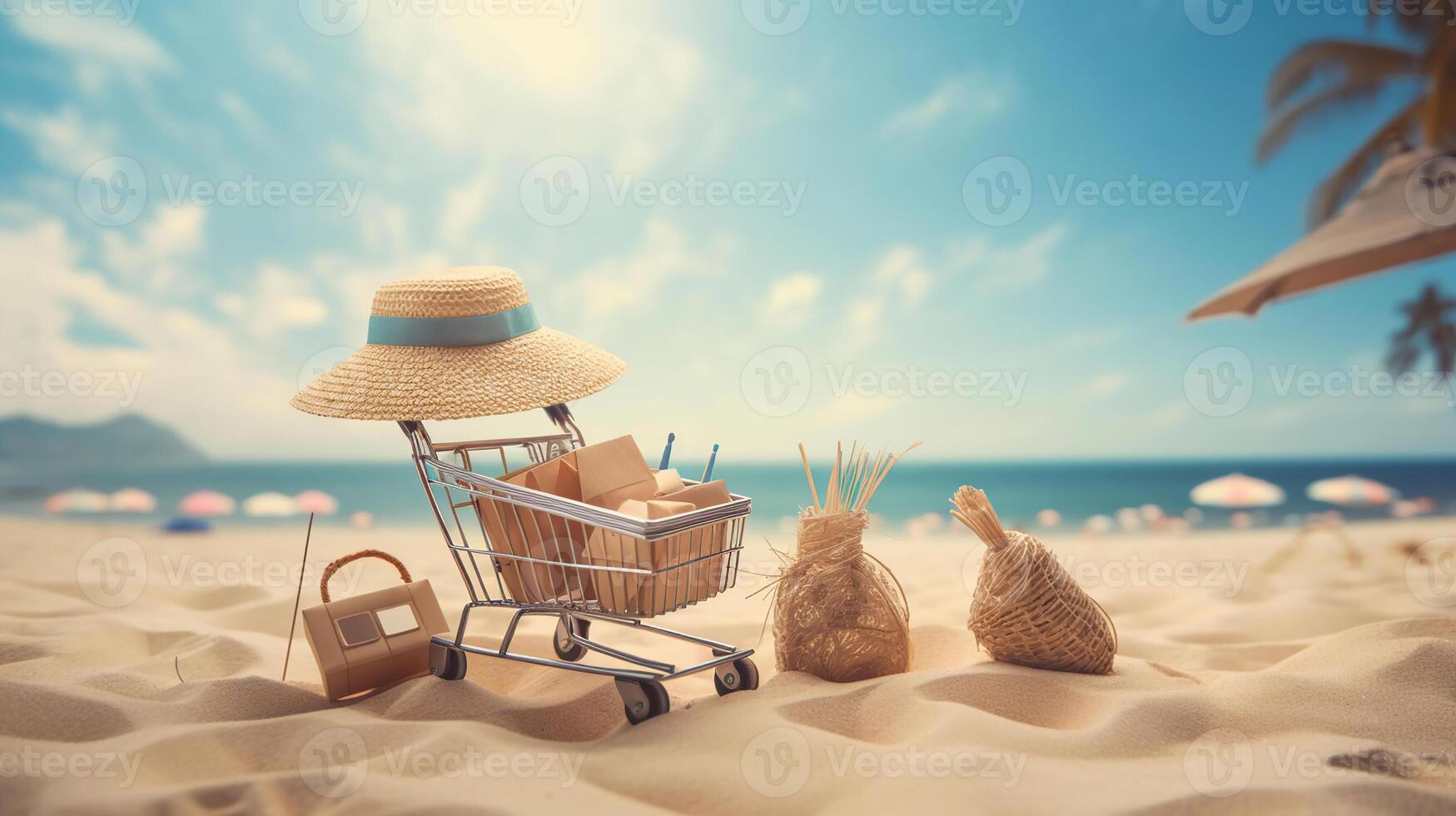 Summer Holiday Tropical Chilling Technology Concept, photo