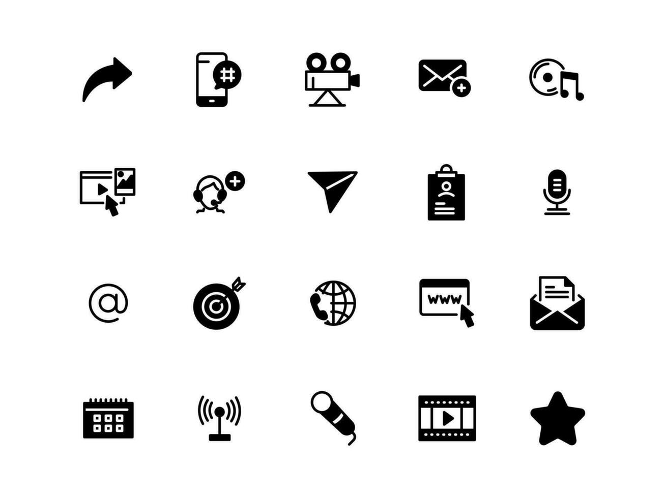 set icon social media network and web vector