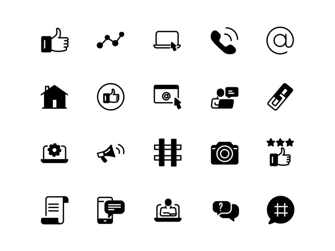 set icon social media network and web vector