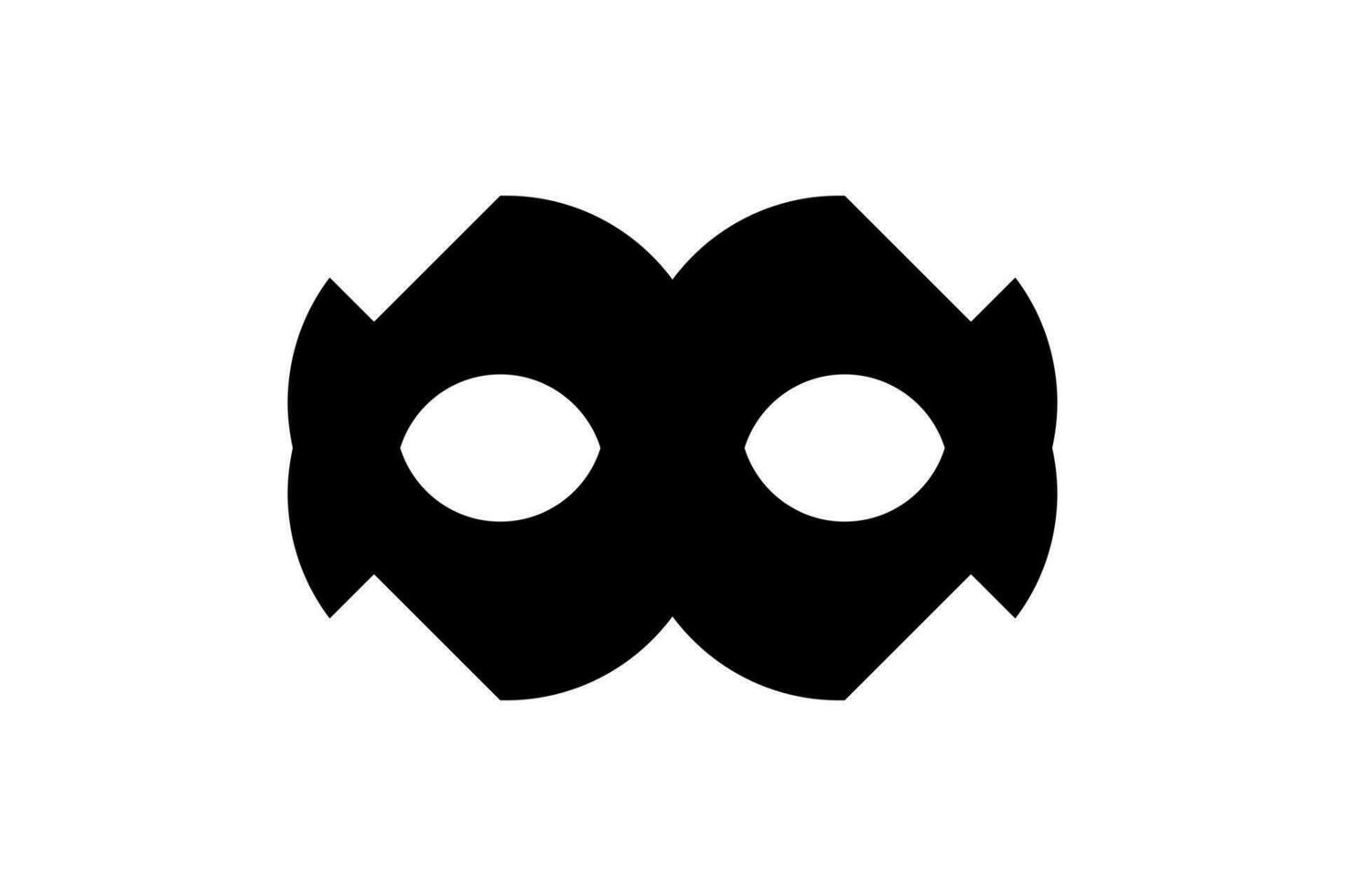 Mask angry superhero carnival or bandit vector icon. Super Hero Mask Silhouette